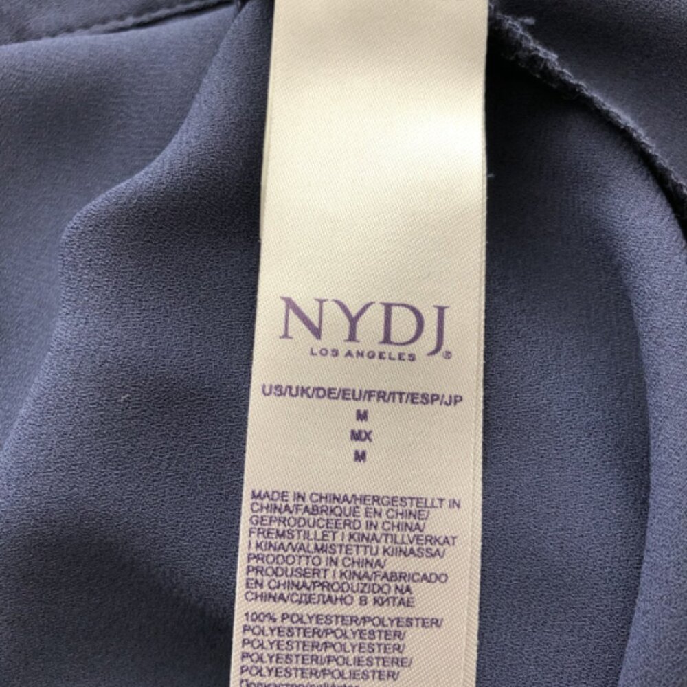NYDJ Pleat Back Blouse, Dark Blue, Medium - Picture 12 of 12